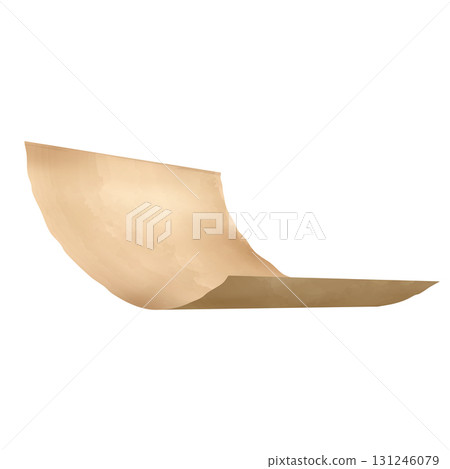 Realistic parchment paper flying, vector old blank craft paper sheet, vintage brown page, letter or note floating in air 131246079