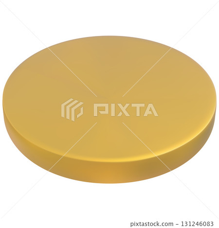 Round gold coin, empty, falling or flying money, minimalistic icon. 131246083