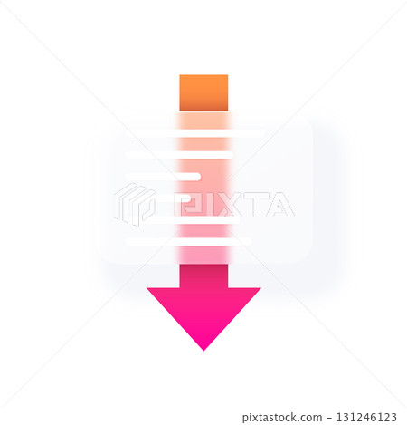 Business graphic chart line graph with glassmorphism effect, glass blur button with data, information sign on down arrow 131246123