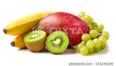 various fresh fruits on white background various fresh fruits on white background 131246206