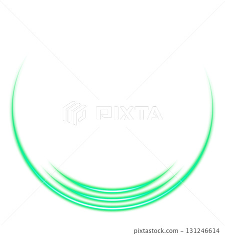 透明背景上的綠色發光弧形環 131246614