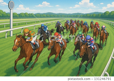 賽馬形象動漫風格 131246791