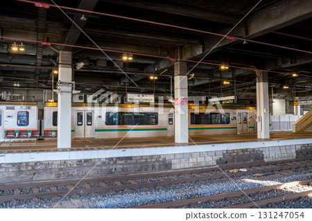 [Yamagata Station] A local train on the Yamagata Line being sent back after arriving 131247054