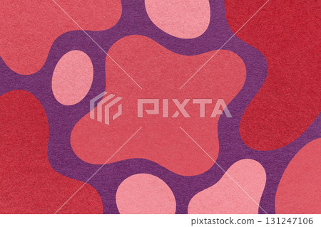 Abstract red, pink and violet background with amorphous shapes and spots, paper texture in flat organic design Abstract red, pink and violet background with amorphous shapes and spots, paper texture in flat organic design 131247106