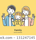 A family with a smile and a peace sign 131247145