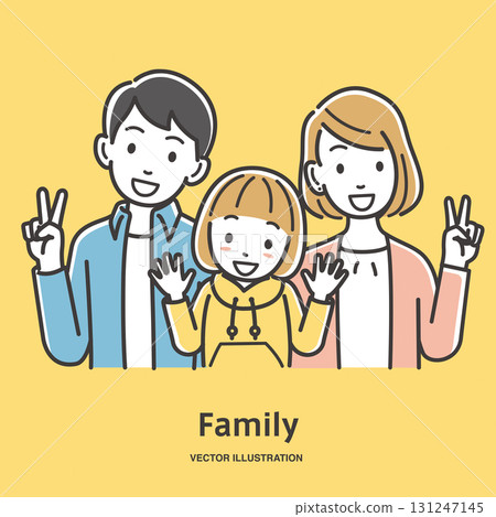 A family with a smile and a peace sign A family with a smile and a peace sign 131247145