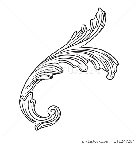 Decorative leaf hand drawing design element vector illustration 131247294