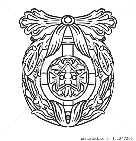 Symmetrical ornament hand drawing design element vector 131247296