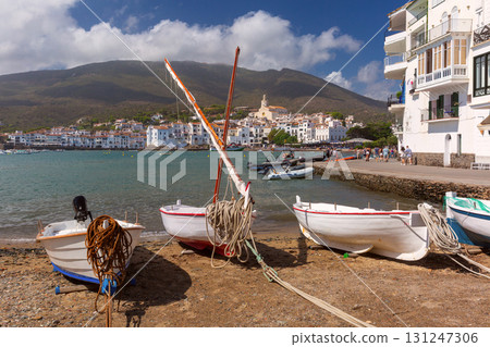 Church of Santa Maria and harbor, Cadaques, Spain 131247306