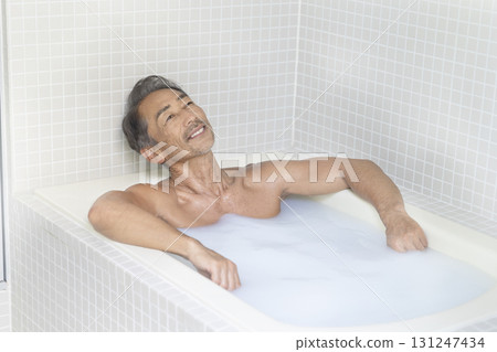 Senior male bathe Senior male bathe 131247434