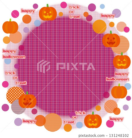 萬聖節框架南瓜燈南瓜格子圖案 131248102