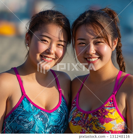 Woman in a swimsuit bathing in the sea 3 131248116