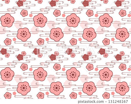 Japanese style background material of plum 131248167