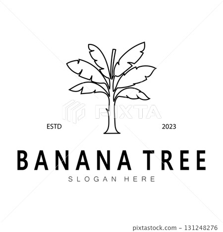 Simple Silhouette Banana Tree Logo. Flat Design vector Simple Silhouette Banana Tree Logo. Flat Design vector 131248276