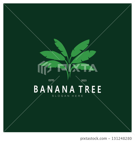 Simple Silhouette Banana Tree Logo. Flat Design vector Simple Silhouette Banana Tree Logo. Flat Design vector 131248280