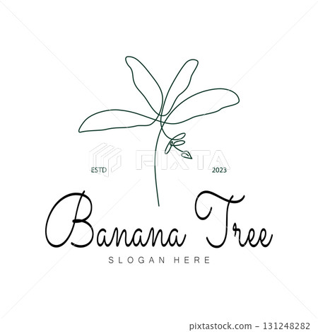 Simple Silhouette Banana Tree Logo. Flat Design vector Simple Silhouette Banana Tree Logo. Flat Design vector 131248282