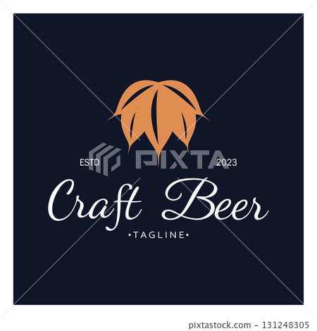 Beer logo template with vintage craft wheat.For badge, emblem,malt,beer company,bar,alcoholic drink Beer logo template with vintage craft wheat.For badge, emblem,malt,beer company,bar,alcoholic drink 131248305
