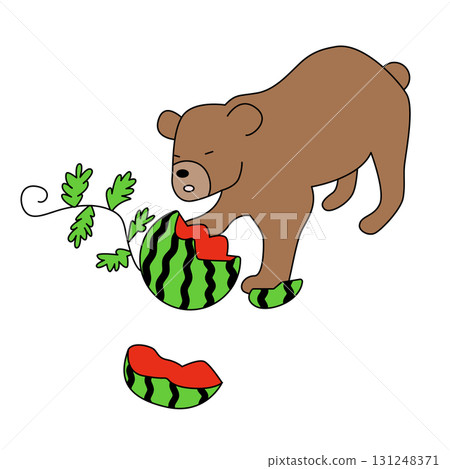 Bears destroying watermelon fields Bears destroying watermelon fields 131248371