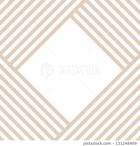 Title frame background, light brown beige striped pattern, square, vector 131248409