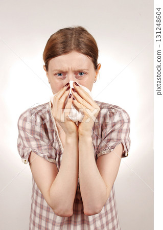 Sick blowing nose Sick blowing nose 131248604