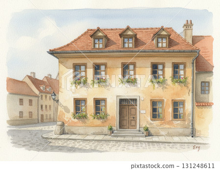 挪威卑爾根的歷史街道和美麗的磚屋頂建築 131248611