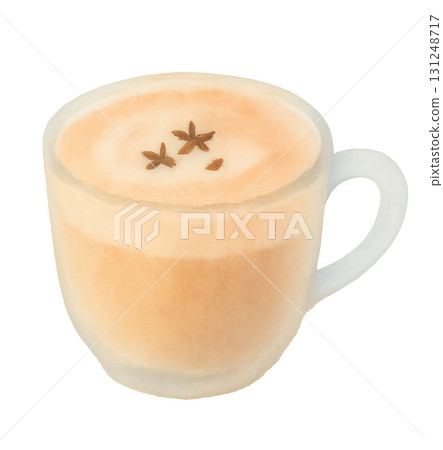 香料柴拿鐵水彩插圖PNG透明背景 131248717