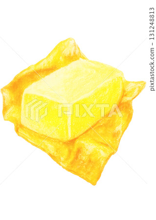 包裝紙上的黃色黃油油畫棒插圖PNG透明背景 131248813