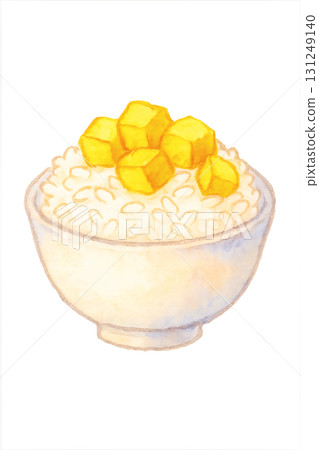 地瓜米水彩插畫PNG透明背景 地瓜米水彩插畫PNG透明背景 131249140