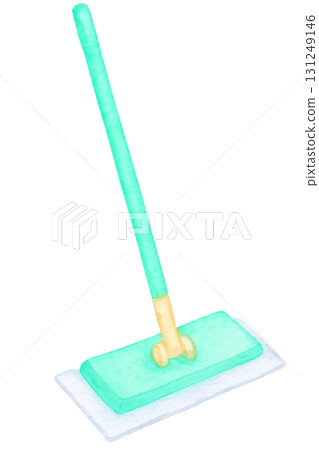 Floor wiper watercolor illustration PNG transparent background 131249146