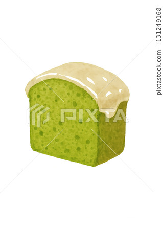 抹茶磅蛋糕水彩插圖PNG透明背景 抹茶磅蛋糕水彩插圖PNG透明背景 131249168