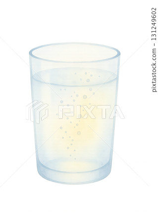 一杯黃色碳酸水水彩插畫PNG透明背景 一杯黃色碳酸水水彩插畫PNG透明背景 131249602