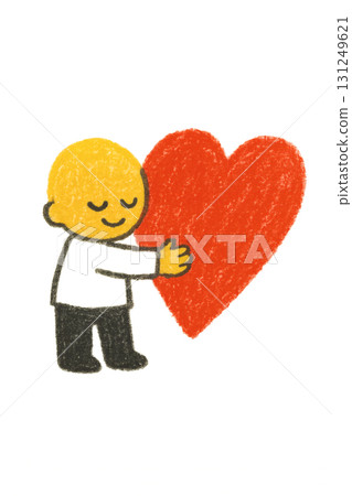 A person hugging a big red heart watercolor illustration PNG transparent background A person hugging a big red heart watercolor illustration PNG transparent background 131249621