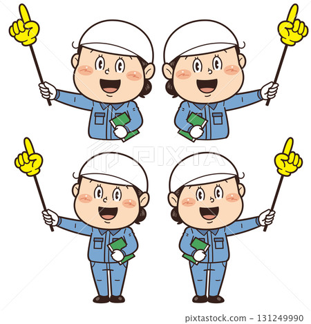 Illustration of a female worker working in a factory or on-site holding a pointing stick | Unsafe behavior, unsafe conditions, and workplace accidents 131249990