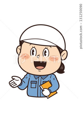 Illustration of a female worker working in a factory or on-site explaining unsafe behavior, unsafe conditions, and workplace accidents 131250090