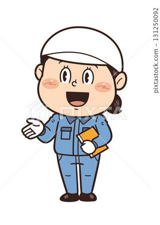 一名在工廠或現場工作的女工解釋不安全行為、不安全條件和工作場所事故的插圖 一名在工廠或現場工作的女工解釋不安全行為、不安全條件和工作場所事故的插圖 131250092