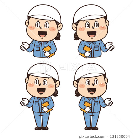 一名在工廠或現場工作的女工解釋不安全行為、不安全條件和工作場所事故的插圖 131250094