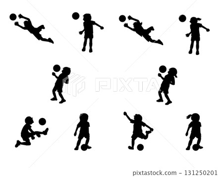 Soccer men and women silhouette set 131250201