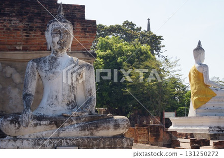 Buddha statue at Wat Yai Chai Mongkhon in Ayutthaya, Thailand Buddha statue at Wat Yai Chai Mongkhon in Ayutthaya, Thailand 131250272