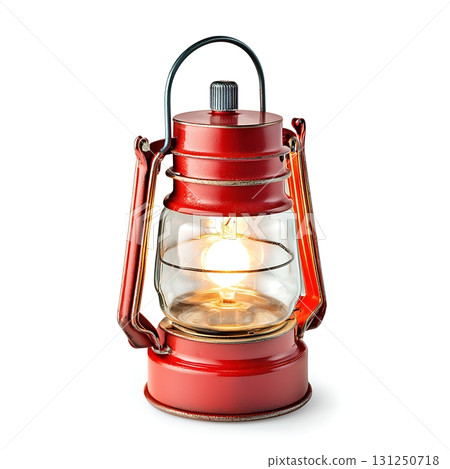 Vintage Red Lantern with Glass Body and Handle for Warm Atmospheric Lighting Moments Vintage Red Lantern with Glass Body and Handle for Warm Atmospheric Lighting Moments 131250718
