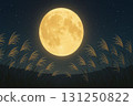 Full moon and pampas grass field 131250822