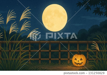 竹籬笆外的月亮與紫芒 131250829