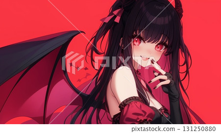 A beautiful anime girl in Halloween costume A beautiful anime girl in Halloween costume 131250880