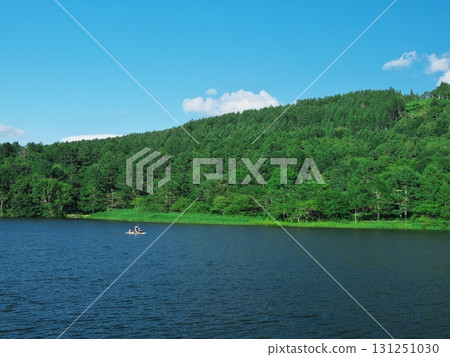 夏季長野縣女神湖上的遊船 131251030