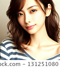 Woman wearing a striped shirt 131251080
