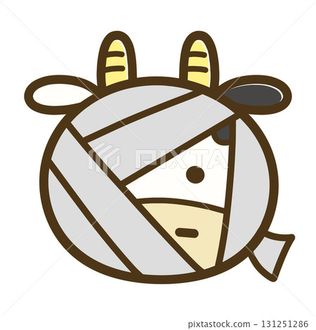 牛子扮成木乃伊的插圖(秋季/萬聖節) 牛子扮成木乃伊的插圖(秋季/萬聖節) 131251286