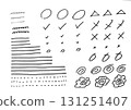 Handwritten dotted line circle symbol analog set 131251407