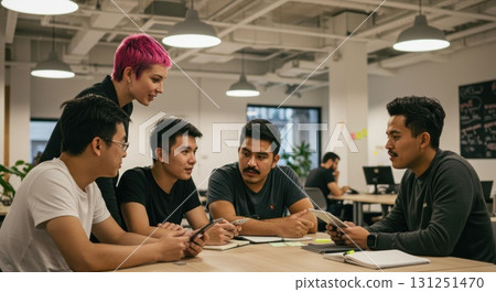 Men and women having a meeting in the office 131251470