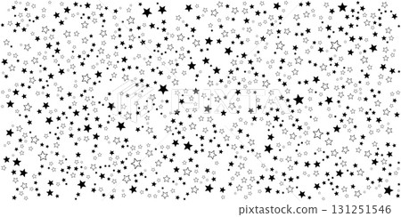 Black Stars on White Retro Background Pattern. Abstract Geometric Stars Shape Texture. 131251546