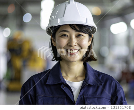 Female worker working in a factory 131251708
