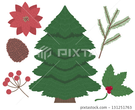 可愛的植物插圖為您的假期增添光彩 131251763